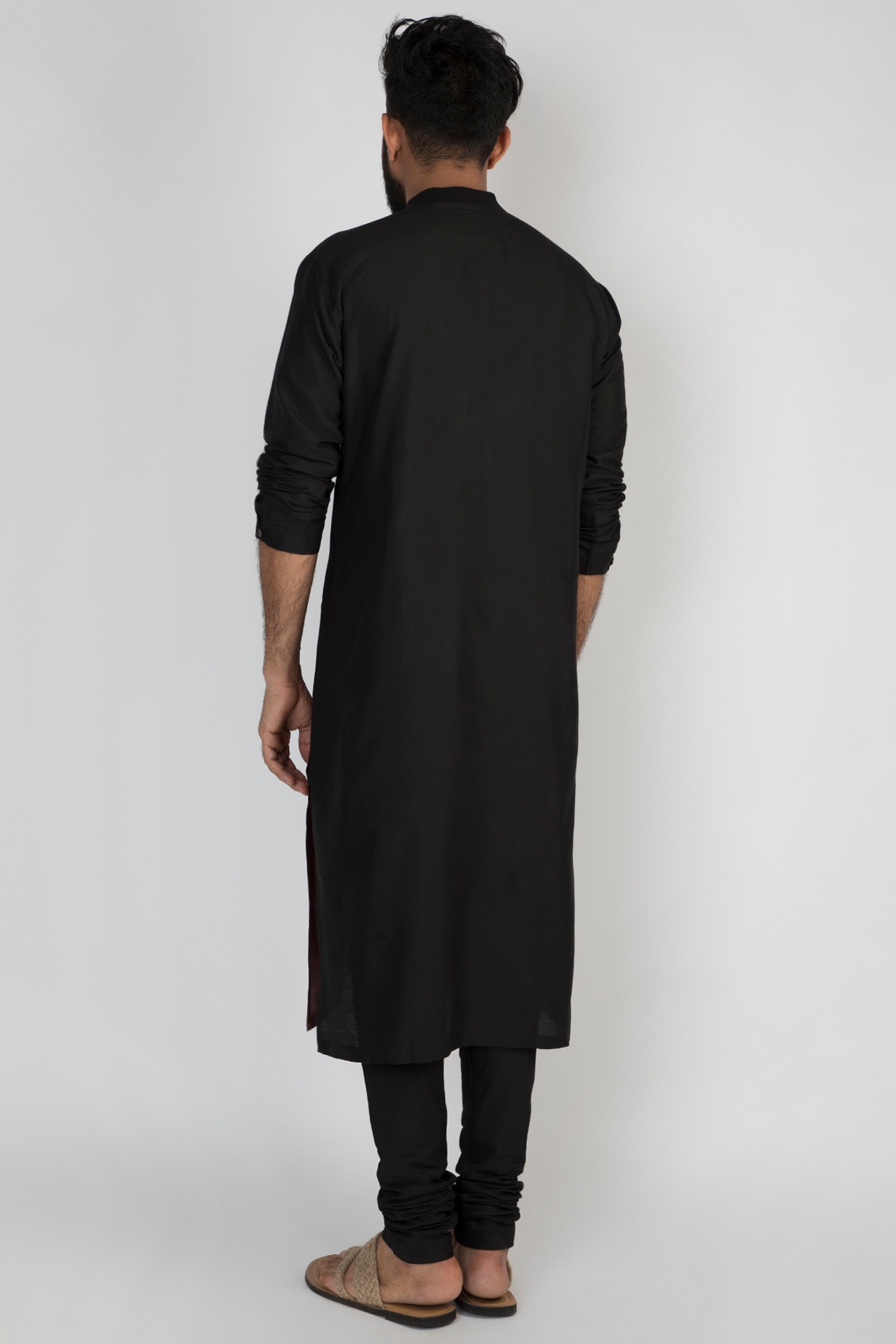 Black Indowestern With Embroidered Motifs,on Kurta Also Paired With Fi